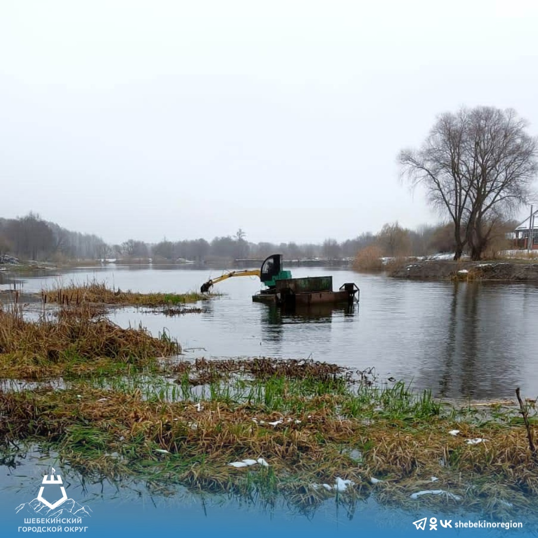 В городе Шебекино продолжаются работы по очистке реки Нежеголь