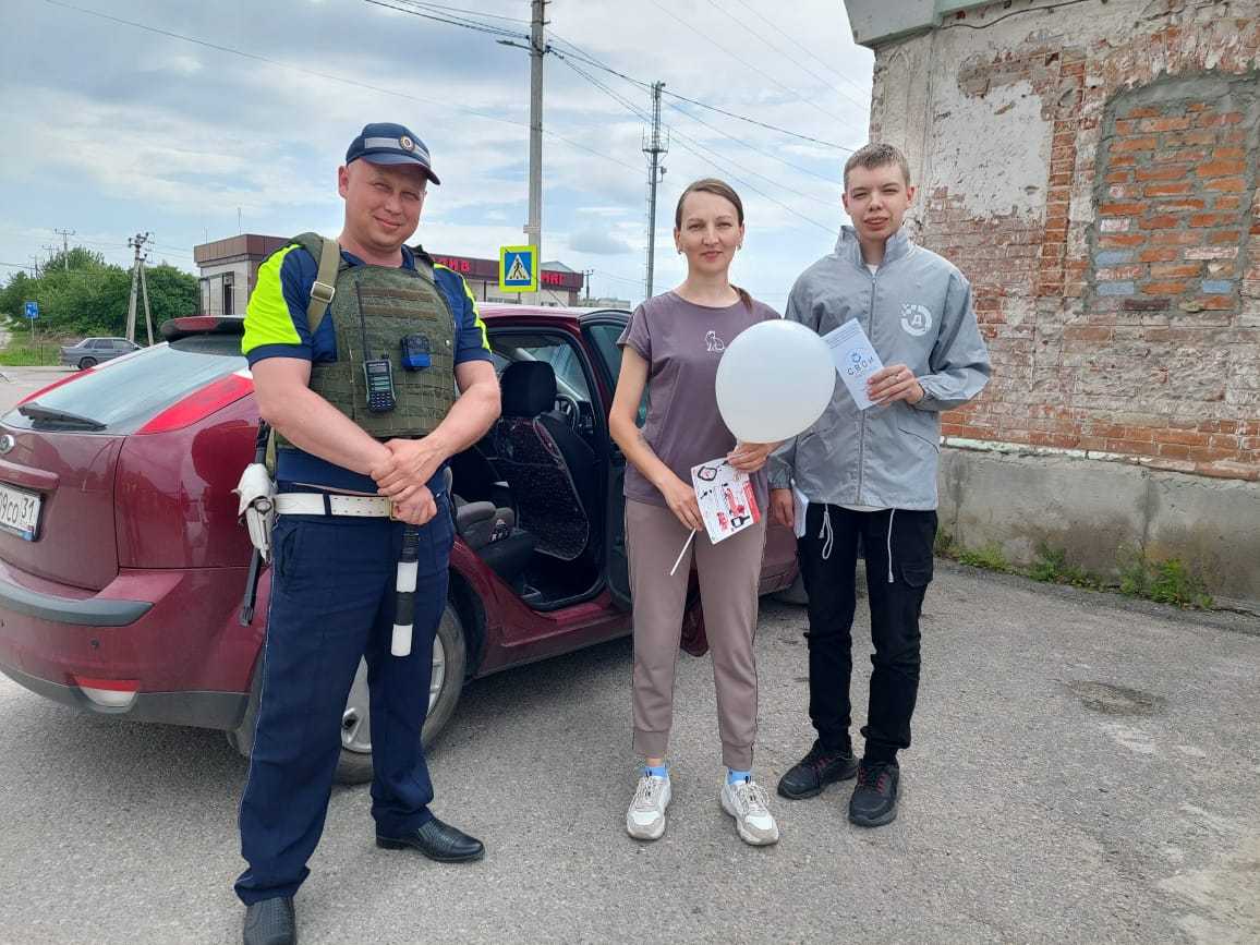 В преддверии праздника, а так же в рамках ОПМ «Внимание, дети!» в городе Шебекино сотрудники Госавтоинспекции совместно с волонтерами провели акцию.