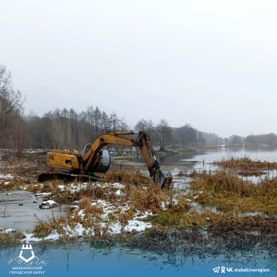 В городе Шебекино продолжаются работы по очистке реки Нежеголь.